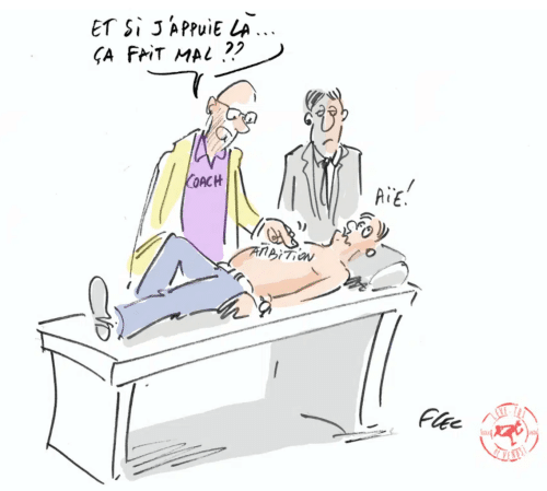 Illustration humoristique de l’engagement commercial, montrant qu’un manager ne peut pas remplacer la motivation interne du commercial.