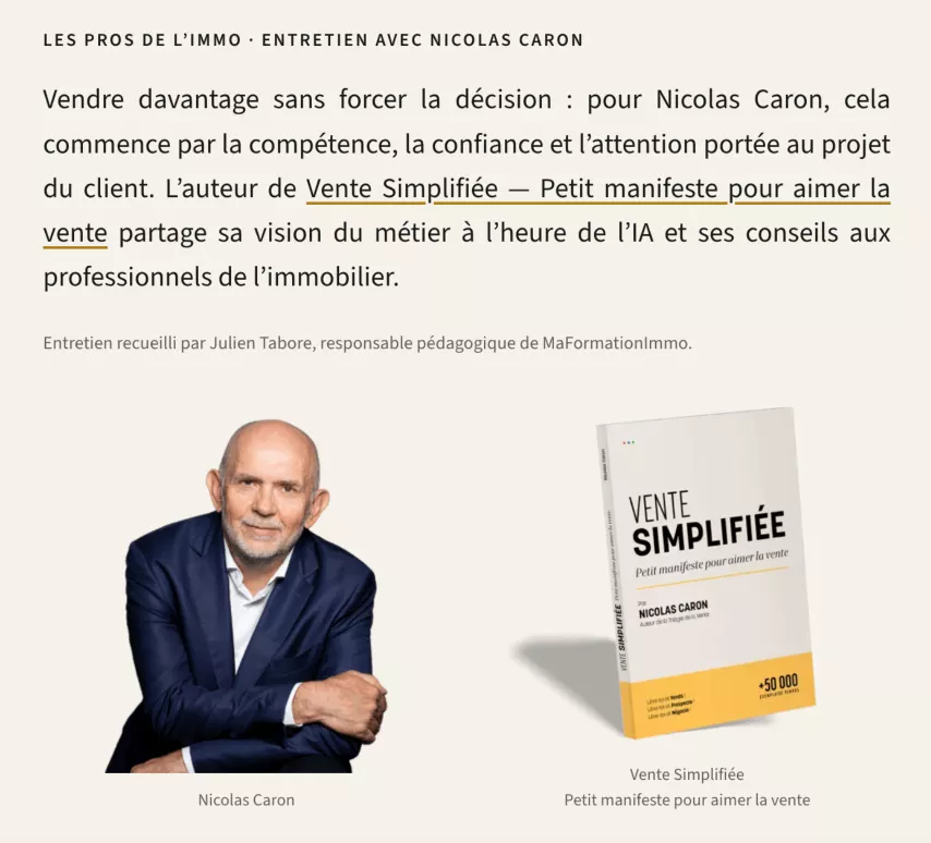 Ma formation Immo interview nicolas caron
