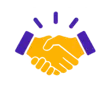 Vente simplifiée 12 Performance commerciale icon book handshake purple